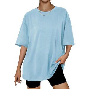 Womens Oversized Summer T Shirts Skyblue